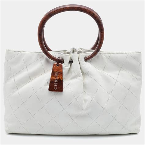 chanel bag with wooden handle|Chanel bag with top handle.